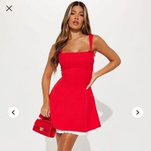 Fashion Nova Red Skater Dress